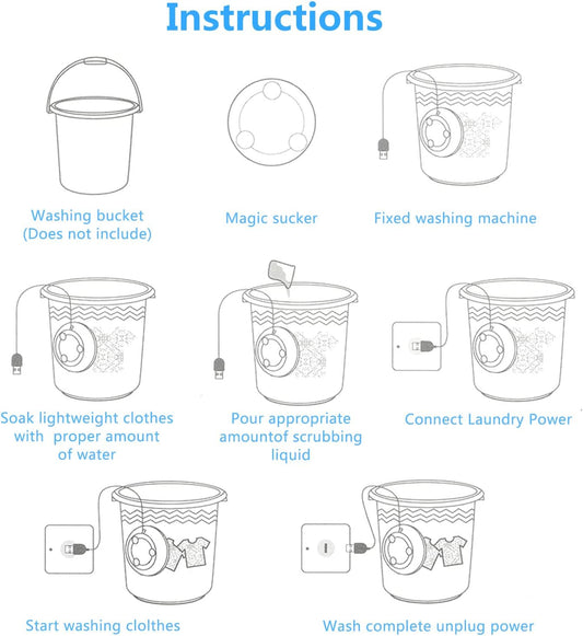 Portable Turbine Ultrasonic USB mini Washing Machine