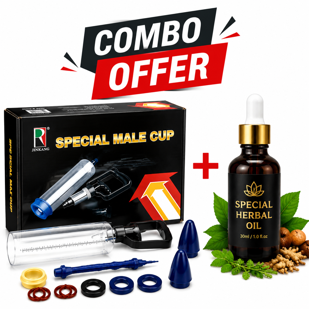 Premium Men’s Vacuum Wellness Pump + Herba Tiger Oil