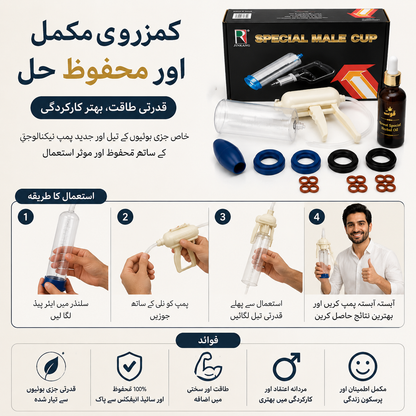 Premium Men’s Vacuum Wellness Pump + Herba Tiger Oil